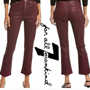 7 For All Mankind Women's Dark Red Ankle Jeans
